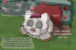 Size: 1920x1278 | Tagged: safe, artist:othercoraline, imported from twibooru, fluffy pony, begging, crying, image, needs more jpeg, run away