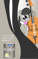 Size: 1986x3019 | Tagged: safe, artist:resistance-of-faith, imported from derpibooru, octavia melody, earth pony, pony, activia, cello, female, mare, musical instrument, ponified advertisement