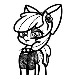 Size: 984x968 | Tagged: safe, artist:ewoudcponies, imported from derpibooru, apple bloom, earth pony, pony, clothes, collar, ear piercing, female, filly, foal, makeup, piercing, shirt, solo, spiked collar, t-shirt