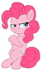 Size: 943x1673 | Tagged: safe, artist:benpictures1, imported from derpibooru, pinkie pie, earth pony, pony, rainbow roadtrip, bipedal, bipedal leaning, cute, diapinkes, female, folded forelegs, inkscape, leaning, mare, ponk, simple background, smug, solo, transparent background, vector