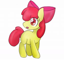 Size: 1024x951 | Tagged: safe, artist:up_p_ab, imported from derpibooru, apple bloom, earth pony, pony, female, filly, foal, simple background, solo, white background