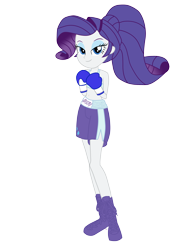 Size: 2550x3300 | Tagged: safe, artist:alamarus, imported from derpibooru, rarity, human, equestria girls, boxing, boxing gloves, boxing shorts, clothes, eyebrows, eyeshadow, female, lidded eyes, looking at you, makeup, misleading thumbnail, simple background, smiling, smiling at you, solo, sports, sports bra, transparent background