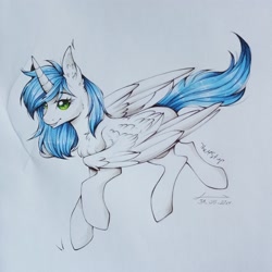 Size: 3000x3000 | Tagged: safe, artist:lunciakkk, artist:themstap, imported from derpibooru, oc, oc only, alicorn, collaboration, solo, traditional art