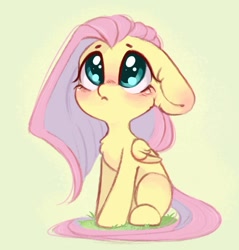 Size: 1032x1079 | Tagged: safe, artist:melodylibris, imported from derpibooru, fluttershy, pegasus, pony, big ears, big eyes, blushing, chest fluff, cute, daaaaaaaaaaaw, female, floppy ears, folded wings, looking up, mare, sad, sadorable, shyabetes, sitting, solo, weapons-grade cute, wings