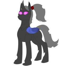 Size: 1500x1500 | Tagged: safe, artist:silverfan, imported from derpibooru, oc, oc only, changeling, female, hair tie, mare, simple background, solo, white background