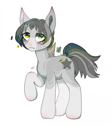 Size: 1920x2173 | Tagged: safe, artist:strangle12, imported from derpibooru, oc, oc only, earth pony, pony, earth pony oc, female, mare, raised hoof, simple background, solo, white background