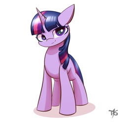 Size: 1500x1500 | Tagged: safe, artist:t15, imported from derpibooru, twilight sparkle, pony, unicorn, fanart, full body, looking at you, simple background, solo, unicorn twilight, white background