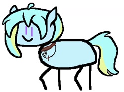 Size: 1514x1124 | Tagged: safe, artist:nature guard, imported from derpibooru, oc, oc only, oc:陌路, earth pony, pony, collar, in a nutshell, simple background, smiling, solo, stick pony, white background