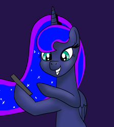 Size: 1280x1430 | Tagged: safe, artist:platinumdrop, imported from derpibooru, princess luna, smiling, solo