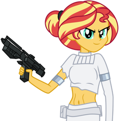 Size: 1024x1045 | Tagged: safe, artist:emeraldblast63, imported from derpibooru, sunset shimmer, human, equestria girls, belly button, clothes, crossover, gloves, midriff, motorcross, padme amidala, simple background, solo, star wars, transparent background