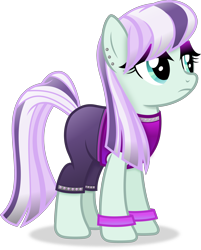 Size: 2504x3117 | Tagged: safe, artist:anime-equestria, imported from derpibooru, coloratura, earth pony, alternate hairstyle, clothes, countess coloratura, ear piercing, female, mare, piercing, simple background, solo, transparent background, vector, wristband