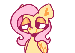 Size: 2531x1802 | Tagged: safe, artist:toaestt, imported from derpibooru, fluttershy, pegasus, pony, base used, cross-eyed, eyelashes, female, folded wings, lidded eyes, simple background, smiling, solo, transparent background, wings