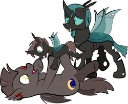 Size: 1920x1563 | Tagged: safe, artist:alexdti, imported from derpibooru, oc, oc only, oc:kallaxia, oc:nocturnal wanderer, bat pony, changeling, changepony, hybrid, family, father and child, father and son, female, good end, interspecies offspring, male, offspring, parent:oc:kallaxia, parent:oc:nocturnal wanderer, parents:oc x oc, shipping, simple background, stallion, transparent background
