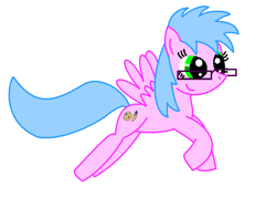Size: 937x672 | Tagged: safe, artist:sarahstudios11, imported from derpibooru, oc, oc only, oc:artie brush, pegasus, pony, female, flying, glasses, mare, simple background, smiling, solo, white background