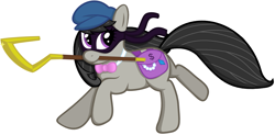 Size: 1109x546 | Tagged: safe, artist:giantsquidie, imported from derpibooru, octavia melody, earth pony, pony, 2012, crossover, female, mare, simple background, sly cooper, white background