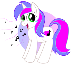 Size: 763x678 | Tagged: safe, artist:giantsquidie, imported from derpibooru, oc, oc only, pony, unicorn, 2013, female, mare, music notes, open mouth, solo