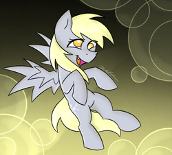 Size: 1000x903 | Tagged: safe, artist:zeffdakilla, imported from derpibooru, derpy hooves, pegasus, pony, abstract background, flying, happy, smiling, solo