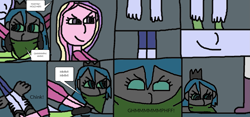 Size: 1619x756 | Tagged: safe, artist:mattjohn1992, imported from derpibooru, princess cadance, princess luna, queen chrysalis, human, equestria girls, 1000 hours in ms paint, angry, bondage, bound and gagged, cloth gag, evil grin, feet, gag, glare, grin, kidnapped, looking at each other, looking at someone, looking back, looking down, looking up, muffled words, queen chrysalis is not amused, smiling, struggling, tied up, unamused