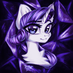 Size: 1500x1500 | Tagged: safe, artist:jsunlight, imported from derpibooru, rarity, pony, unicorn, abstract background, bust, chest fluff, solo