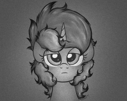 Size: 1752x1387 | Tagged: safe, artist:background basset, imported from derpibooru, lyra heartstrings, pony, unicorn, bust, depression, grayscale, monochrome, solo