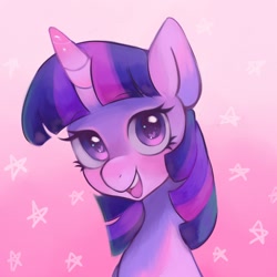 Size: 1400x1400 | Tagged: safe, artist:horseyuris, imported from derpibooru, twilight sparkle, pony, unicorn, heart eyes, looking at you, open mouth, smiling, solo, wingding eyes