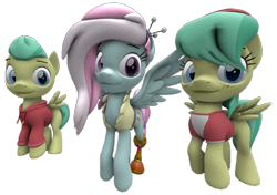 Size: 1021x720 | Tagged: safe, artist:topsangtheman, imported from derpibooru, barley barrel, kerfuffle, pickle barrel, pegasus, pony, 3d, looking at you, simple background, source filmmaker, transparent background