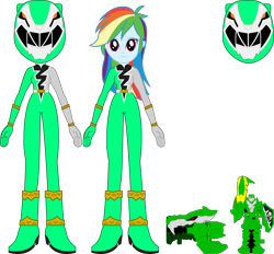 Size: 2438x2265 | Tagged: safe, artist:dustinwatsongkx, imported from derpibooru, rainbow dash, human, equestria girls, green ranger, kishiryu sentai ryusoulger, power rangers, power rangers dino fury, simple background, transparent background