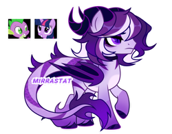 Size: 1280x1003 | Tagged: safe, artist:mirrastat, imported from derpibooru, spike, twilight sparkle, oc, dracony, dragon, hybrid, pony, base used, crossover, eyelashes, female, interspecies offspring, makeup, male, mare, offspring, parent:spike, parent:twilight sparkle, parents:twispike, simple background, stallion, transparent background