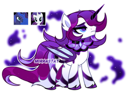 Size: 1280x950 | Tagged: safe, artist:mirrastat, imported from derpibooru, princess luna, rarity, oc, alicorn, bat pony, bat pony alicorn, pony, base used, bat pony oc, bat wings, eyelashes, female, horn, looking up, magical lesbian spawn, makeup, male, mare, offspring, parent:princess luna, parent:rarity, parents:rariluna, simple background, stallion, transparent background, unshorn fetlocks, wings