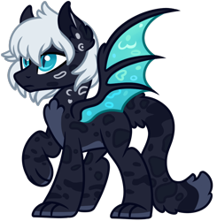 Size: 872x888 | Tagged: safe, artist:lupulrafinat, imported from derpibooru, oc, oc only, hybrid, pony, bat wings, raised hoof, simple background, transparent background, wings