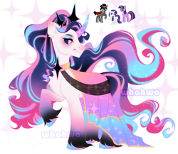 Size: 3170x2748 | Tagged: safe, artist:whohwo, imported from derpibooru, king sombra, rarity, twilight sparkle, oc, pony, unicorn, base used, clothes, curved horn, female, fusion, hoof fluff, horn, male, mare, stallion, unicorn oc