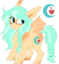 Size: 1452x1574 | Tagged: safe, artist:moonert, imported from derpibooru, oc, oc only, bat pony, pony, bat pony oc, bat wings, braid, braided tail, female, mare, simple background, tail, transparent background, wings