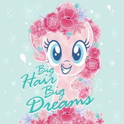 Size: 1080x1080 | Tagged: safe, artist:mylittleponyjpn, imported from derpibooru, part of a set, pinkie pie, pony, bust, flower, instagram, official, portrait, solo