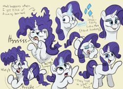 Size: 3993x2904 | Tagged: safe, artist:doodledonutart, imported from derpibooru, rarity, pony, unicorn, alternate hairstyle, commonity, cute, fangs, forked tongue, high res, hissing, marshmelodrama, messy mane, multeity, raribetes, rarity being rarity, simple background, sketch, the worst possible thing