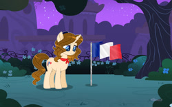 Size: 1280x801 | Tagged: safe, artist:diamant-as, imported from derpibooru, oc, pony, flag, france, nation ponies, ponified, solo