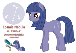 Size: 4490x3125 | Tagged: safe, artist:equestria secret guard, imported from derpibooru, oc, oc only, oc:cosmia nebula, pony, pony creator, chinese, observation, reference sheet, simple background, solo, transparent background