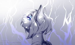 Size: 4000x2407 | Tagged: safe, artist:agurana, imported from derpibooru, oc, pegasus, pony, eyelashes, eyeshadow, female, lightning, looking at you, looking back, looking back at you, makeup, open mouth, pegasus oc, short hair, short mane, simple background, sketch, smiling, smiling at you, solo