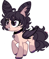 Size: 1705x2038 | Tagged: safe, artist:kurosawakuro, imported from derpibooru, oc, bat pony, pony, female, mare, simple background, solo, transparent background, twin buns