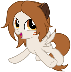 Size: 3290x3340 | Tagged: safe, artist:strategypony, imported from derpibooru, oc, oc only, oc:kiri, pegasus, pony, brown mane, cute, daaaaaaaaaaaw, ear fluff, female, filly, flying, foal, gasp, happy, high res, jumping, looking up, mid-air, open mouth, open smile, pegasus oc, simple background, smiling, solo, spread legs, spread wings, spreading, transparent background, whisker markings, wings, younger