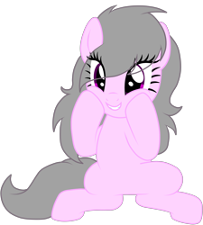 Size: 5395x6000 | Tagged: safe, artist:martiiee, imported from derpibooru, oc, oc only, oc:sweet tune, earth pony, pony, female, hooves on face, mare, simple background, sitting, smiling, transparent background