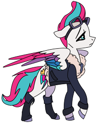 Size: 906x1137 | Tagged: safe, artist:brainiac, imported from derpibooru, zipp storm, pegasus, pony, aviator goggles, bomber jacket, clothes, female, g5, goggles, jacket, mare, simple background, solo, transparent background