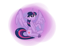 Size: 1252x806 | Tagged: safe, artist:perrydoodles, imported from derpibooru, twilight sparkle, alicorn, pony, female, heart, heart eyes, horn, mare, raised hoof, simple background, sitting, smiling, spread wings, transparent background, twilight sparkle (alicorn), wingding eyes, wings