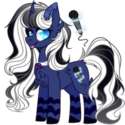 Size: 2500x2500 | Tagged: safe, artist:bublebee123, imported from derpibooru, oc, oc only, pony, unicorn, female, mare, microphone, simple background, tongue out, transparent background