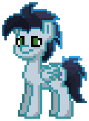 Size: 640x864 | Tagged: safe, imported from derpibooru, soarin', crystal pony, pegasus, pony, pony town, sad, simple background, solo, transparent background