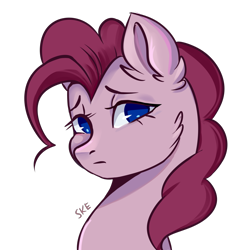 Size: 2000x2000 | Tagged: safe, artist:ske, imported from derpibooru, pinkie pie, earth pony, pony, bust, portrait, simple background, sketch, solo, transparent background