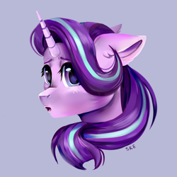 Size: 2000x2000 | Tagged: safe, artist:ske, imported from derpibooru, starlight glimmer, pony, unicorn, bust, collaboration, collaboration:choose your starlight, portrait, solo