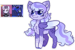 Size: 2752x1824 | Tagged: safe, artist:moccabliss, imported from derpibooru, inky rose, princess luna, oc, pegasus, pony, magical lesbian spawn, offspring, parent:inky rose, parent:princess luna, simple background, transparent background