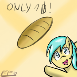 Size: 500x500 | Tagged: safe, artist:freefraq, imported from derpibooru, sunshower raindrops, pegasus, pony, bread, female, food, solo, that pony sure does love bread