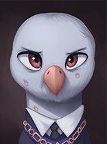 Size: 156x210 | Tagged: safe, imported from derpibooru, oc, oc only, oc:ghislain guichard, griffon, equestria at war mod, beak, bust, clothes, griffon oc, lowres, necktie, portrait, red eyes, scar, solo, suit