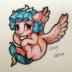 Size: 2000x2000 | Tagged: safe, artist:rikadiane, imported from derpibooru, cozy glow, pegasus, pony, cozybetes, cute, female, filly, foal, solo